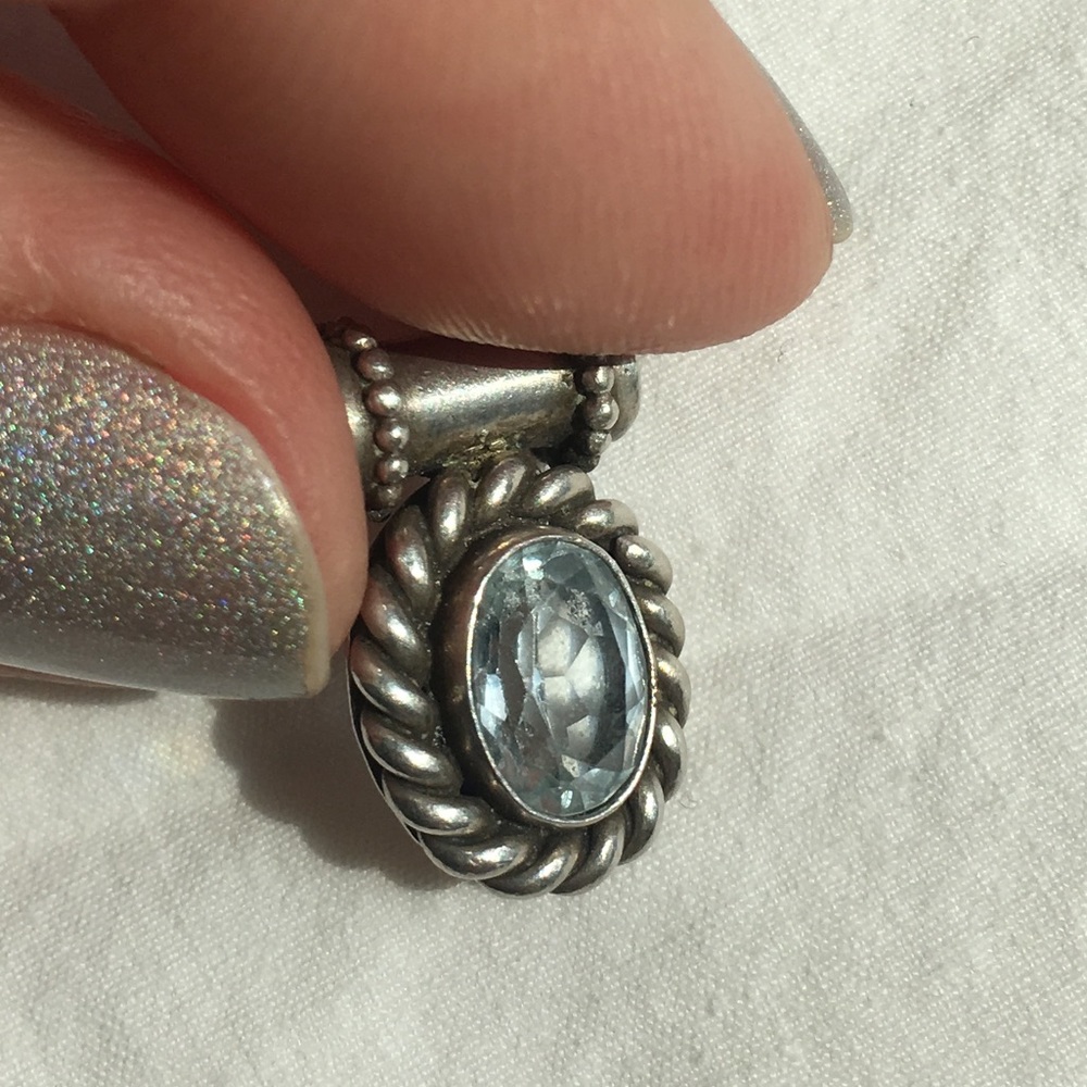Blue Topaz Silver Pendant
